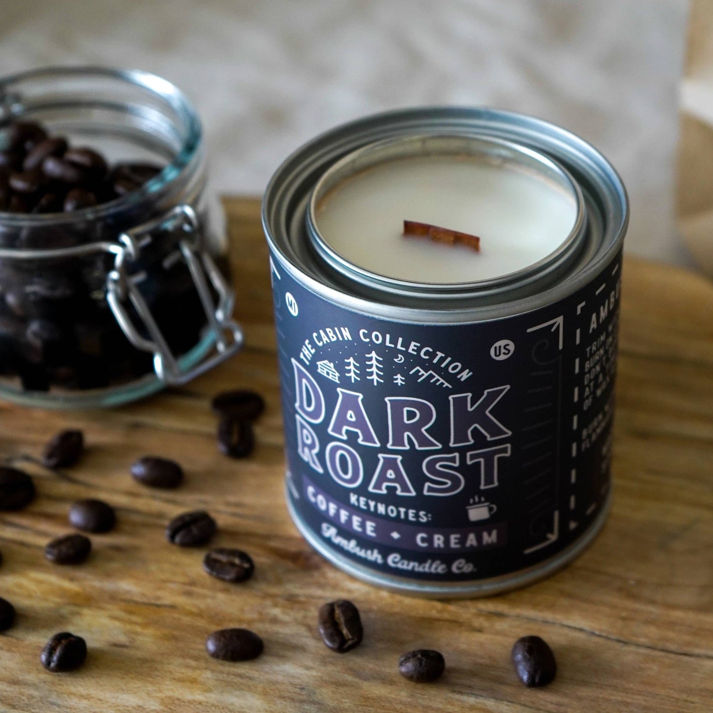 Dark Roast Coffee tin candle