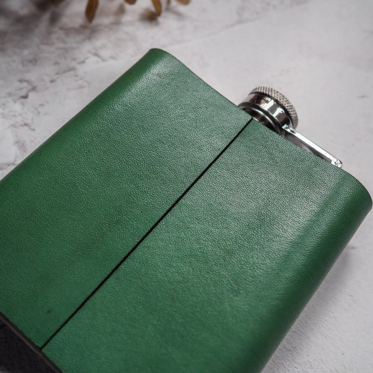 In Death, wedding hip flask in Green, by Hord