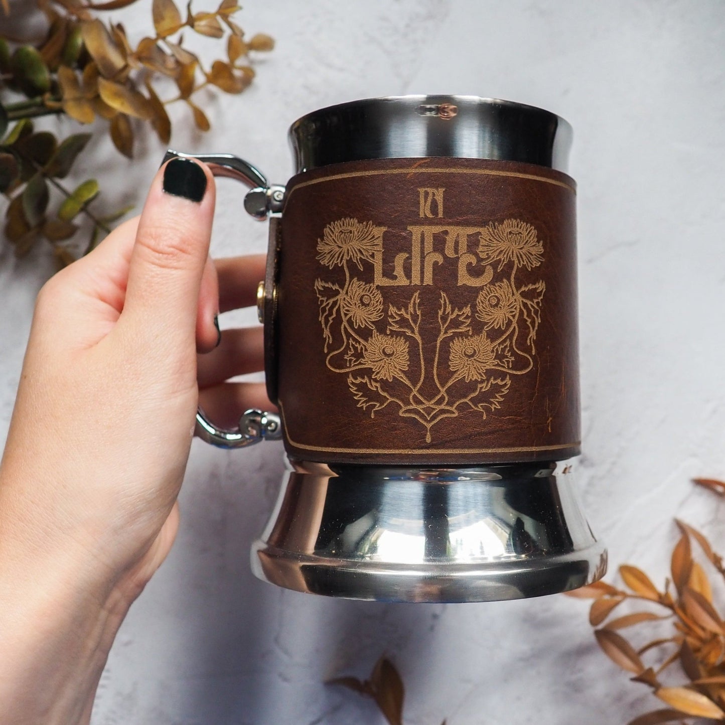 In Life and In Death, gothic psychedelia tankard - by Hord