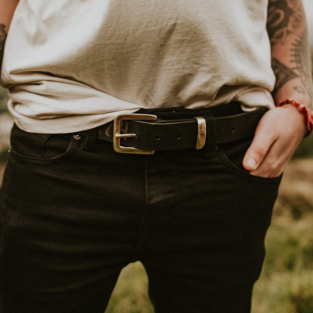 In Life / In Death Embellished Leather Belt in Black, by Hord