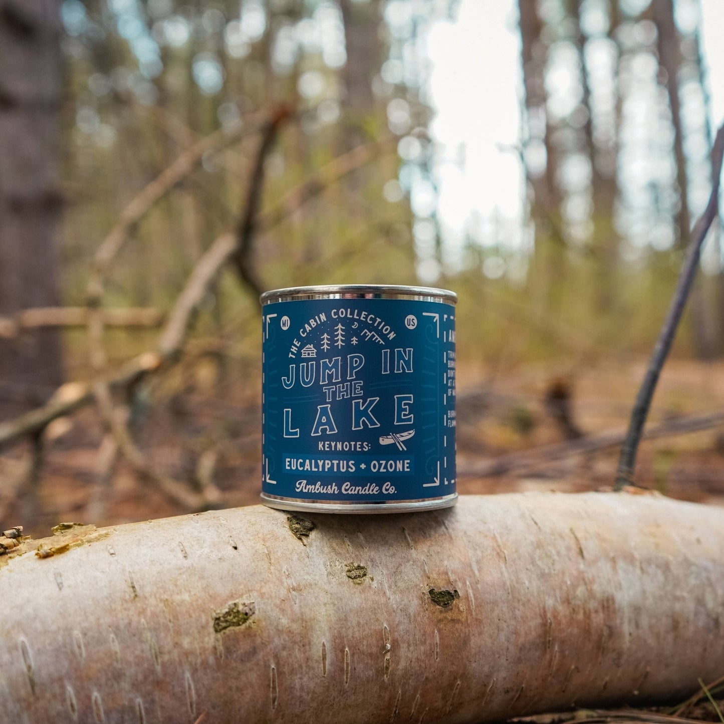 Jump in the Lake tin candle