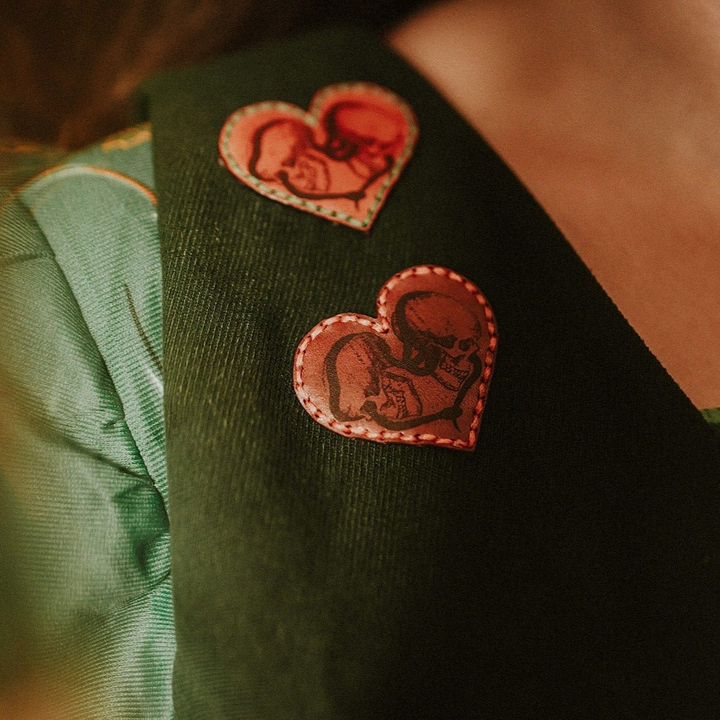 Love Entwined Love Heart Leather Patch - mini