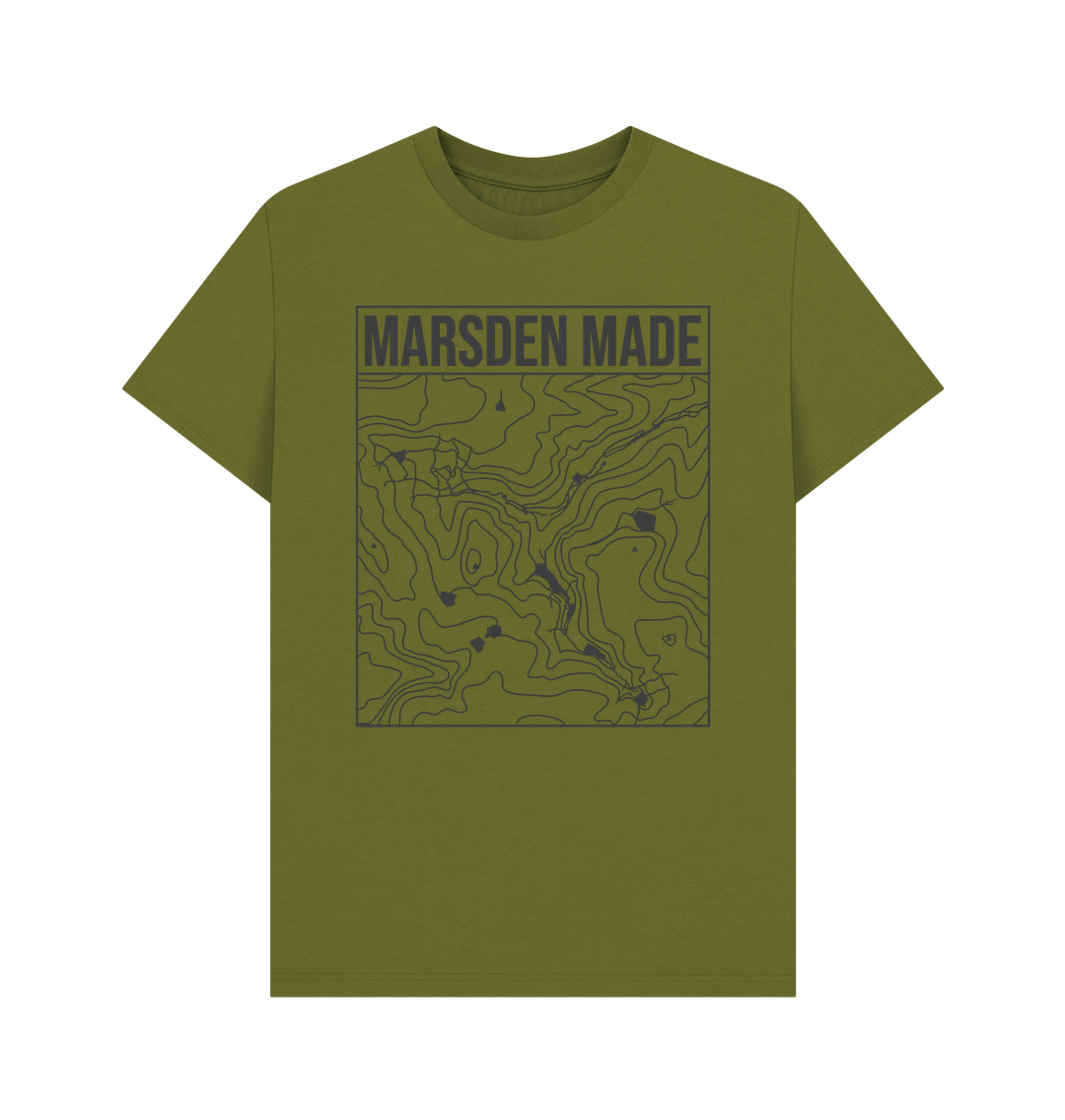 Moss Green Marsden Made T-shirt - Unisex Black Print