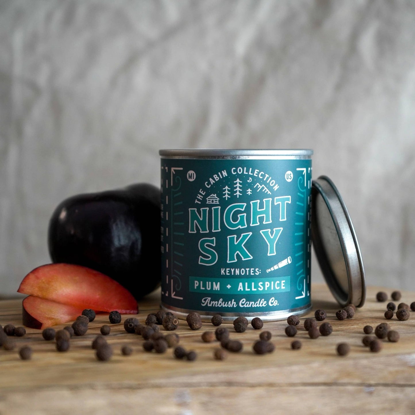 Night Sky Wood Wick Tin Candle