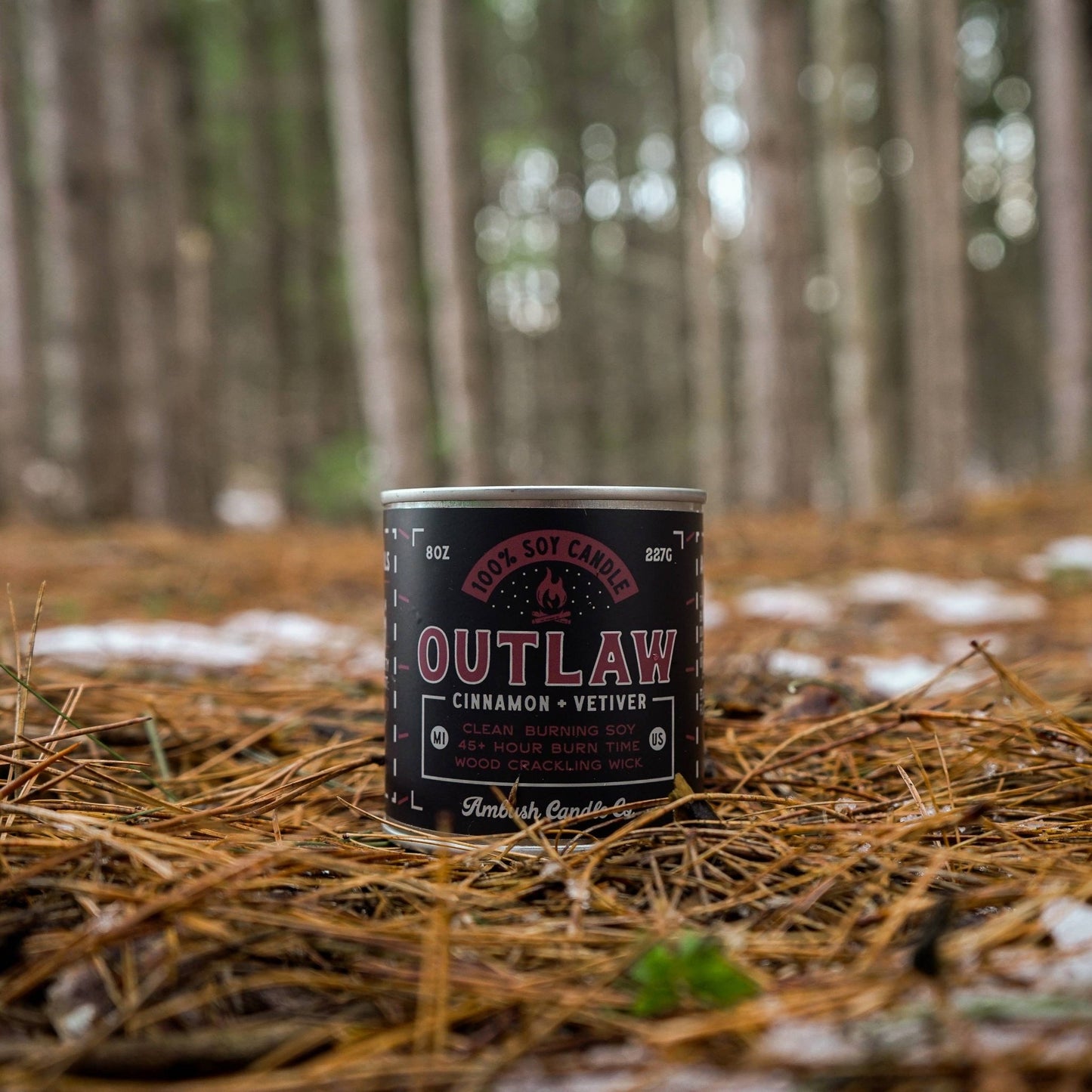 Outlaw Cinnamon and Vetiver wood wick Candle