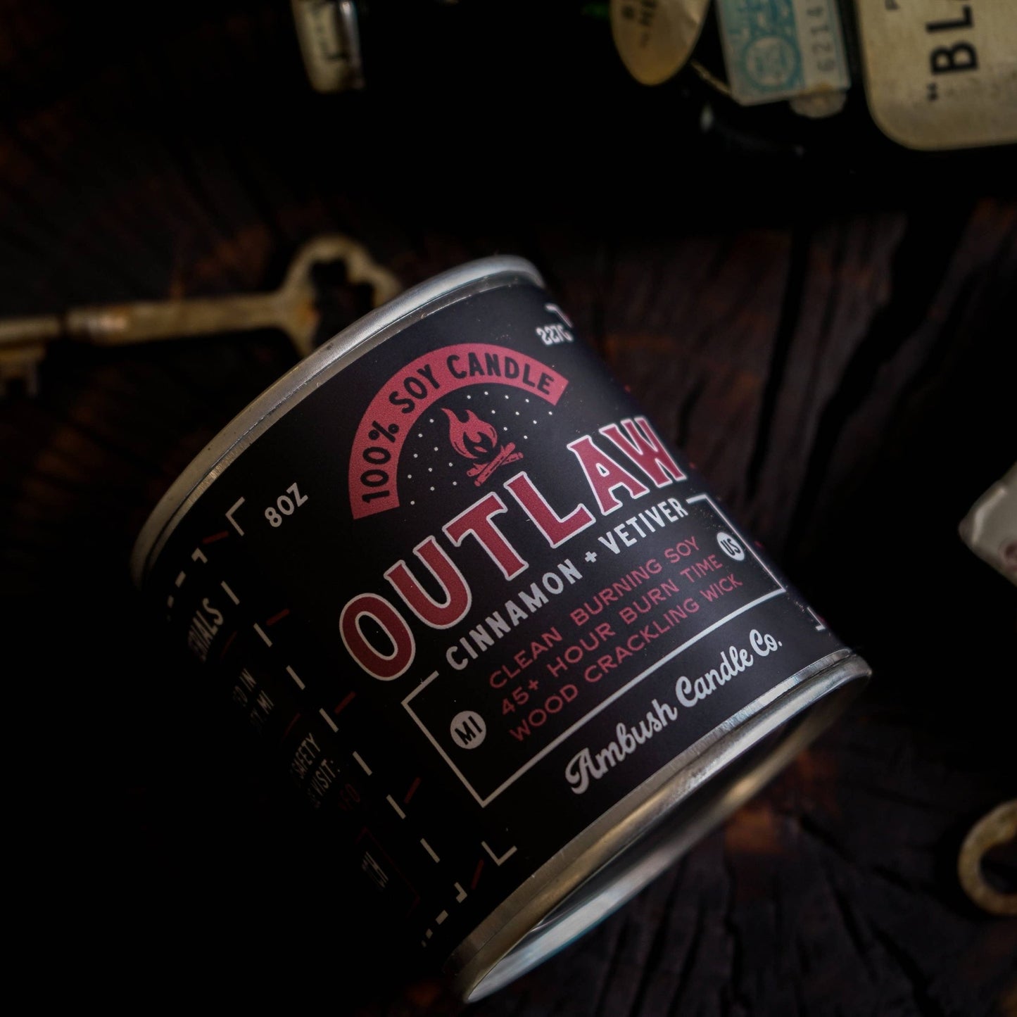 Outlaw Cinnamon and Vetiver wood wick Candle