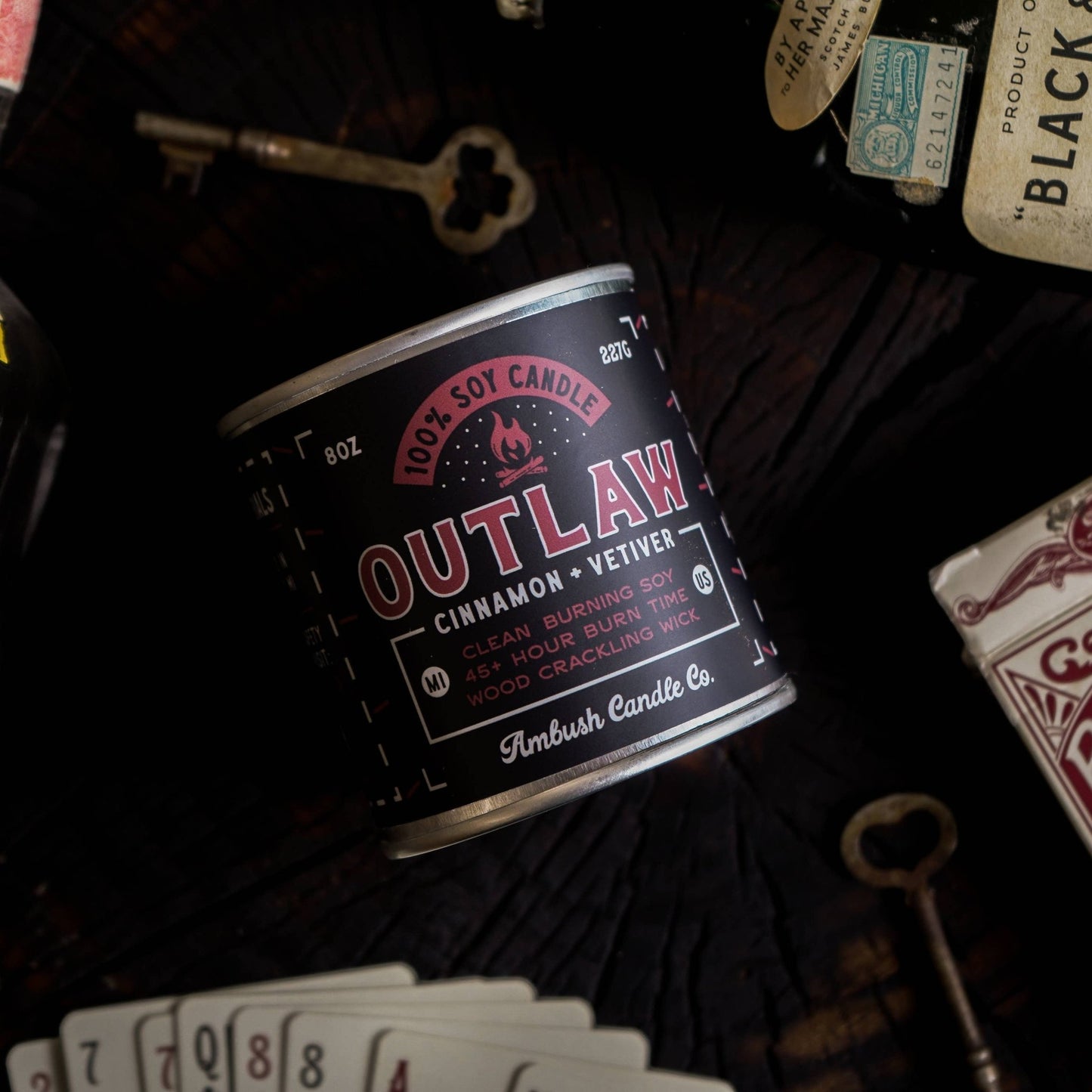 Outlaw Cinnamon and Vetiver wood wick Candle