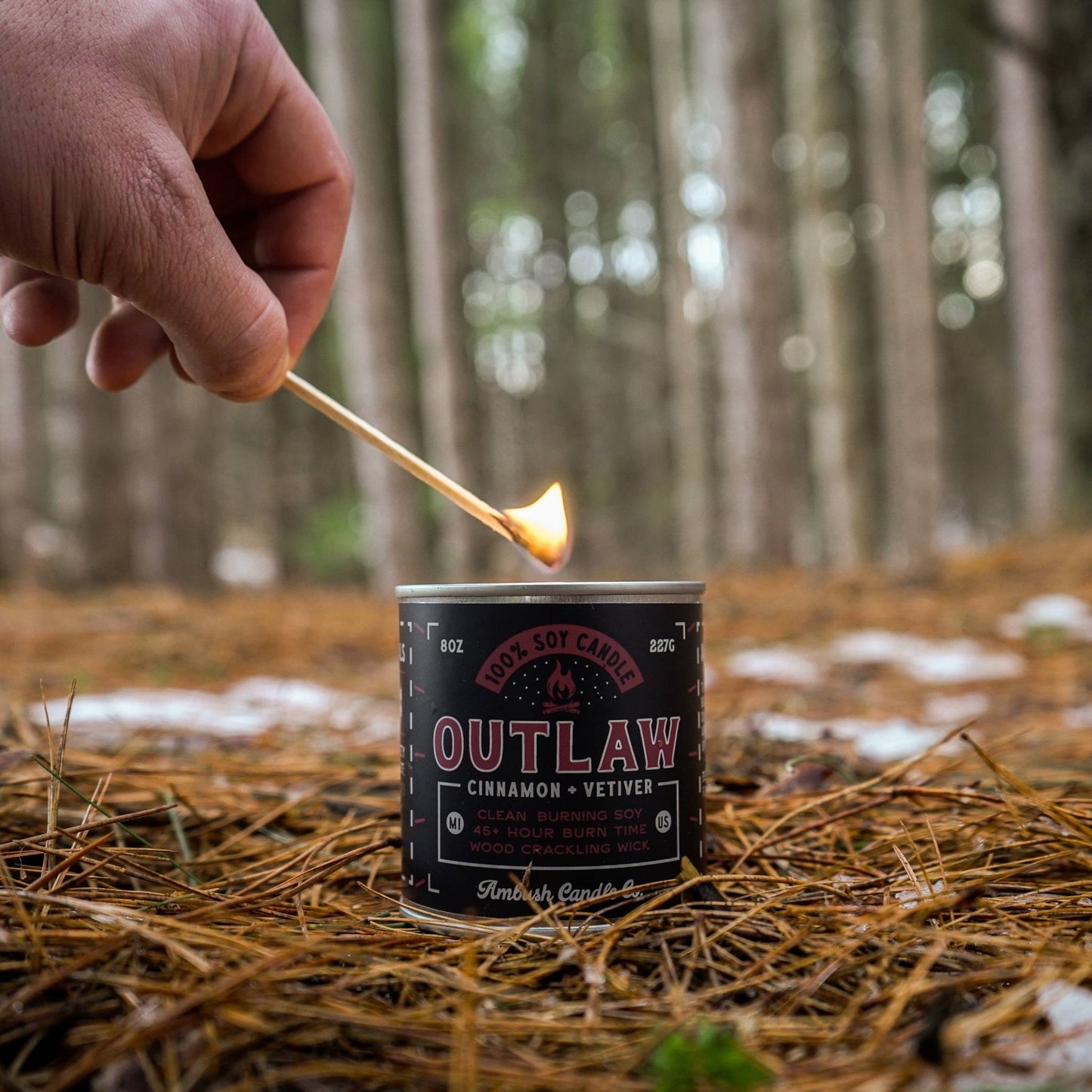 Outlaw Cinnamon and Vetiver wood wick Candle