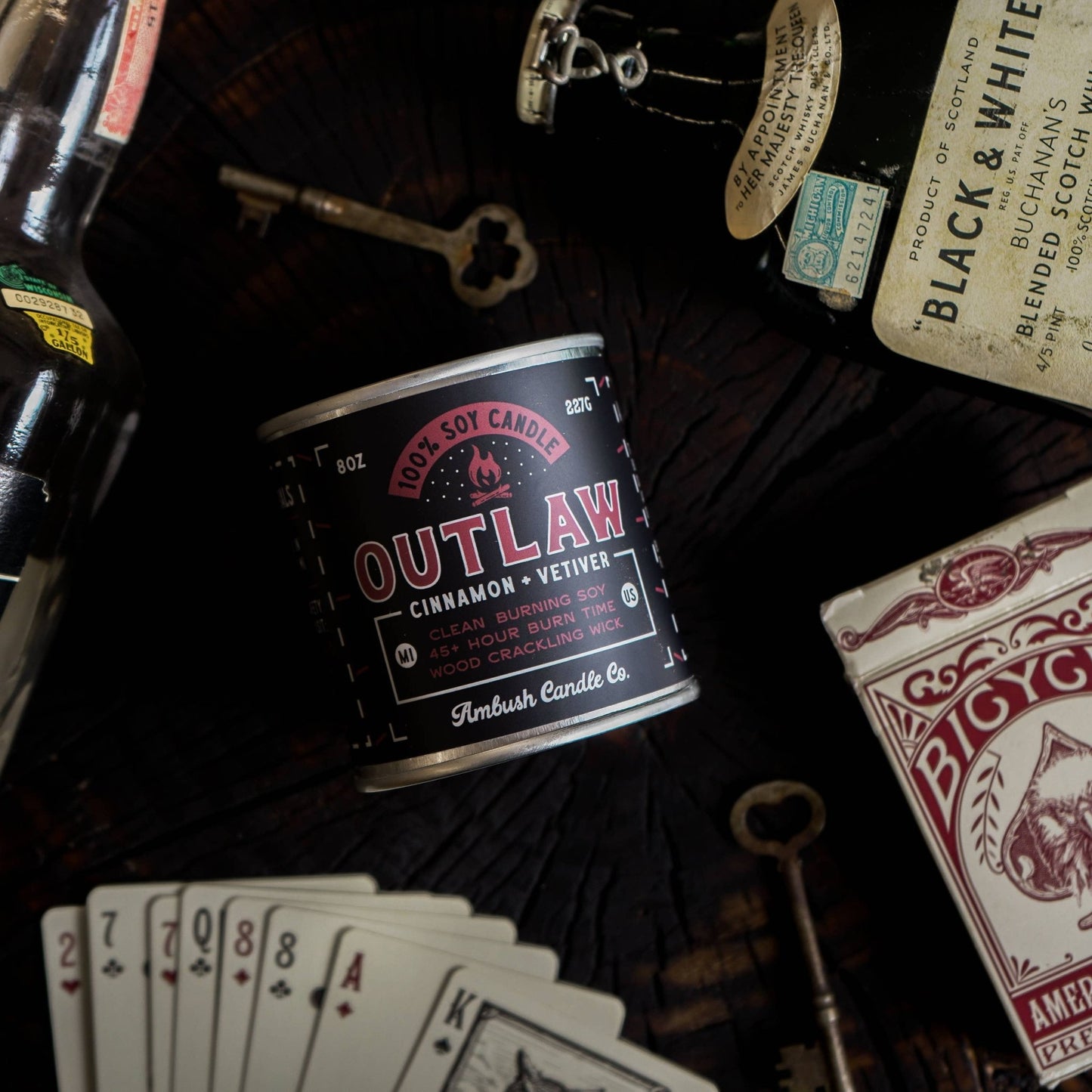 Outlaw Cinnamon and Vetiver wood wick Candle