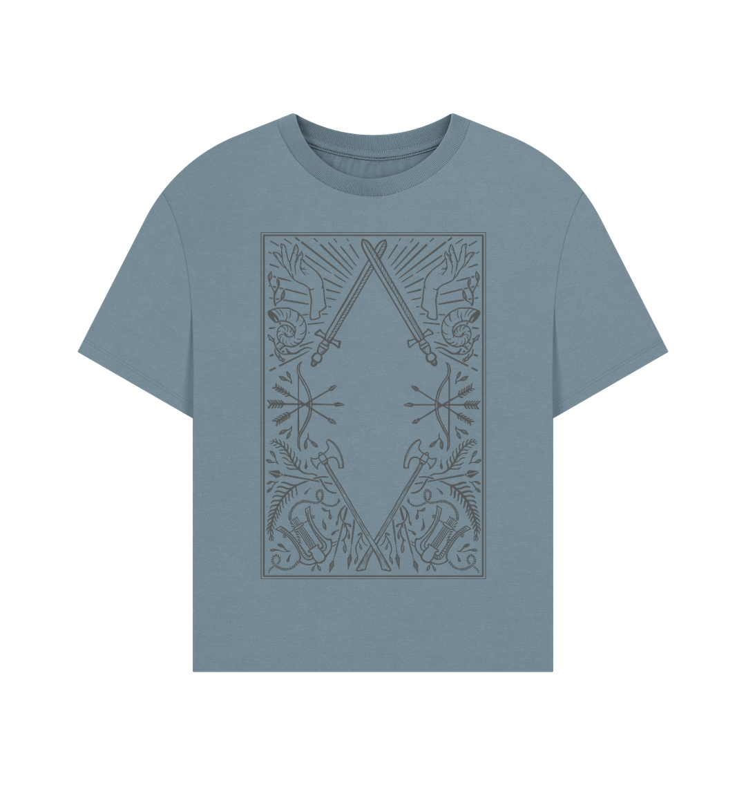 Stone Blue Oversized Dungeoneer's T-shirt, Women's