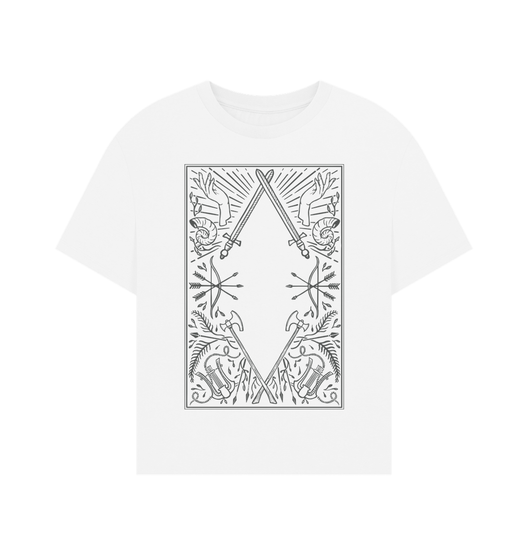 White Oversized Dungeoneer's T-shirt, Women's
