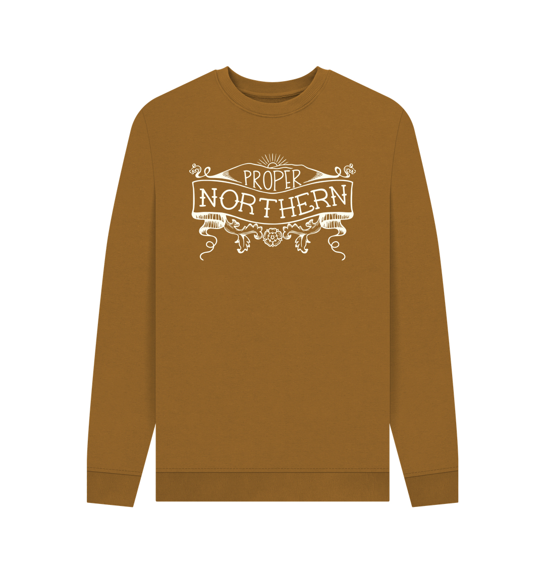 Brown Proper Northern Slim-fit Mens Sweater