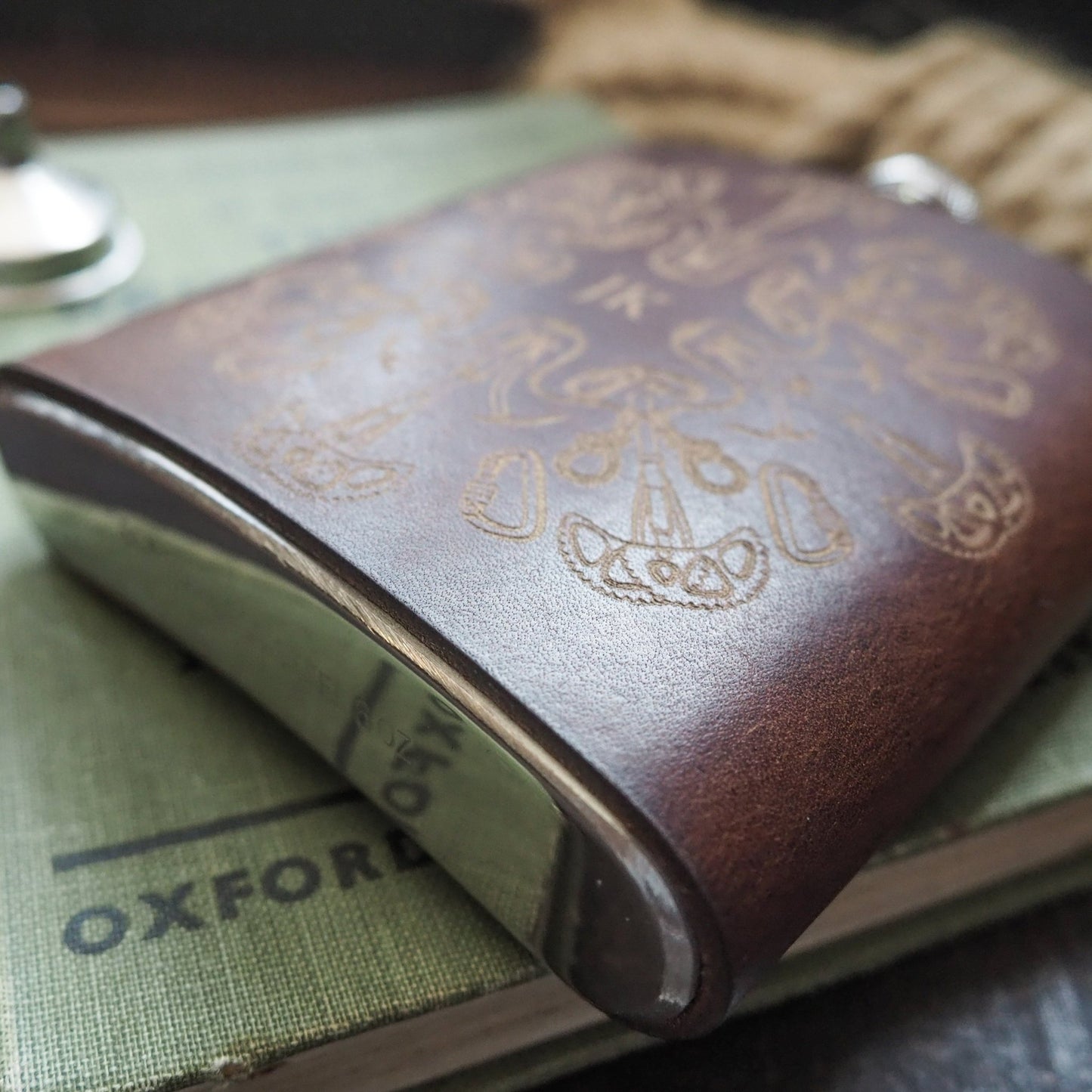 The Rock Climber Flask - Leather Hip Flask, by Hord