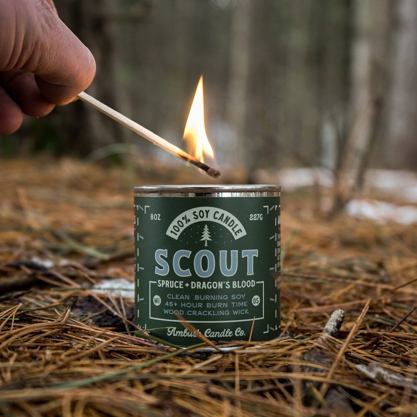 Scout wood wick candle