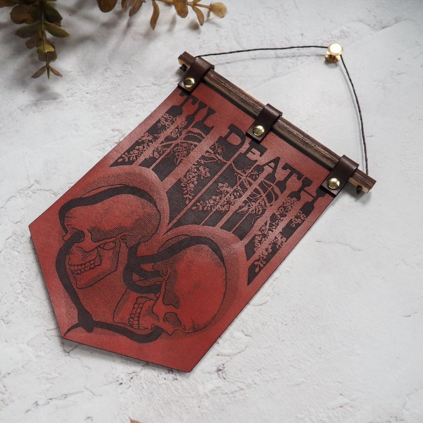 Til Death - Leather Banner, by Hord