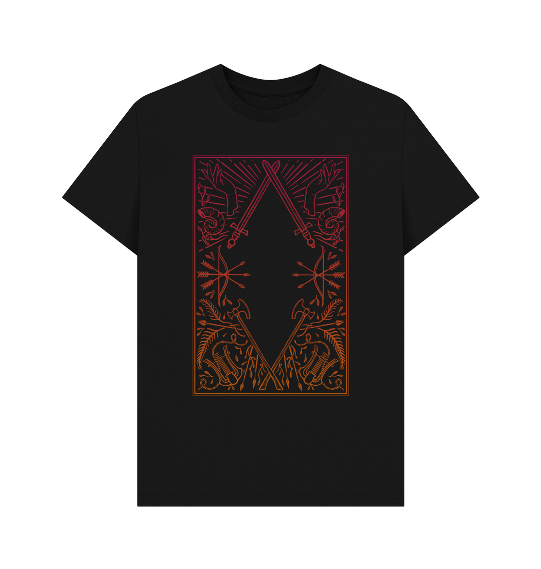 Black Unisex Dungeoneer's T-shirt, Elemental Fire