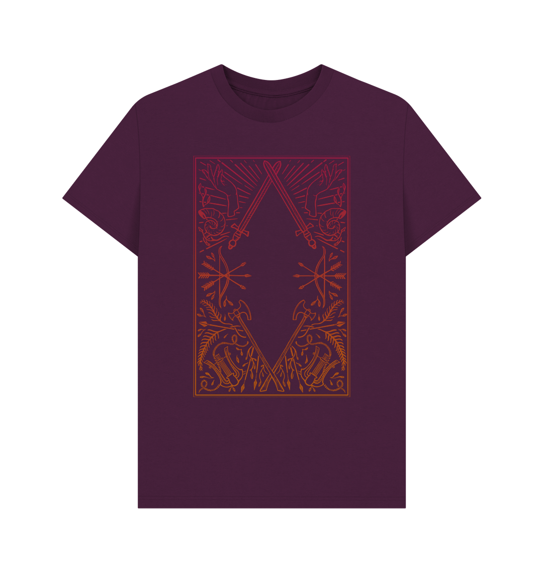 Purple Unisex Dungeoneer's T-shirt, Elemental Fire