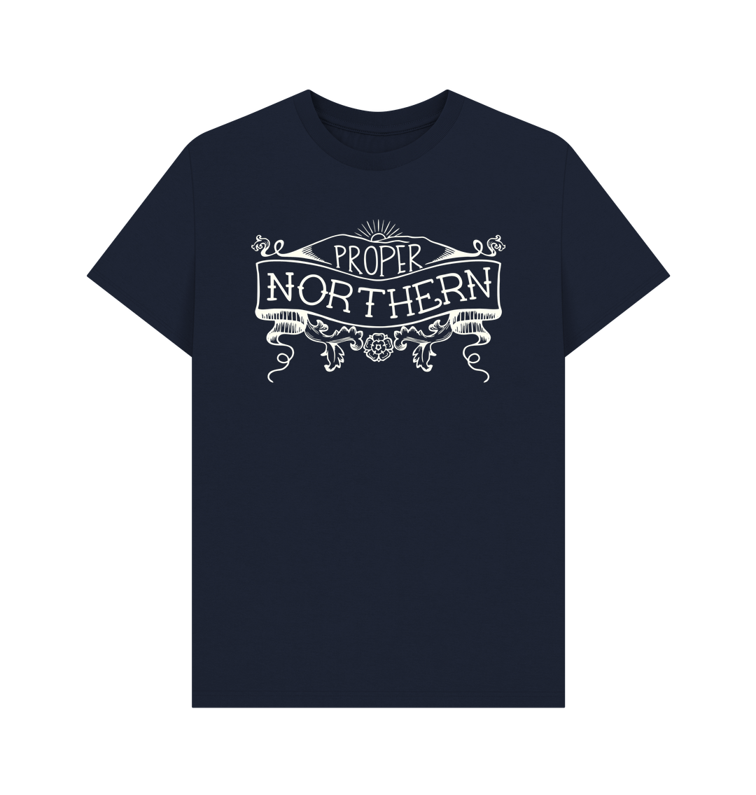 Navy Blue Unisex Proper Northern T-shirt - Cream print