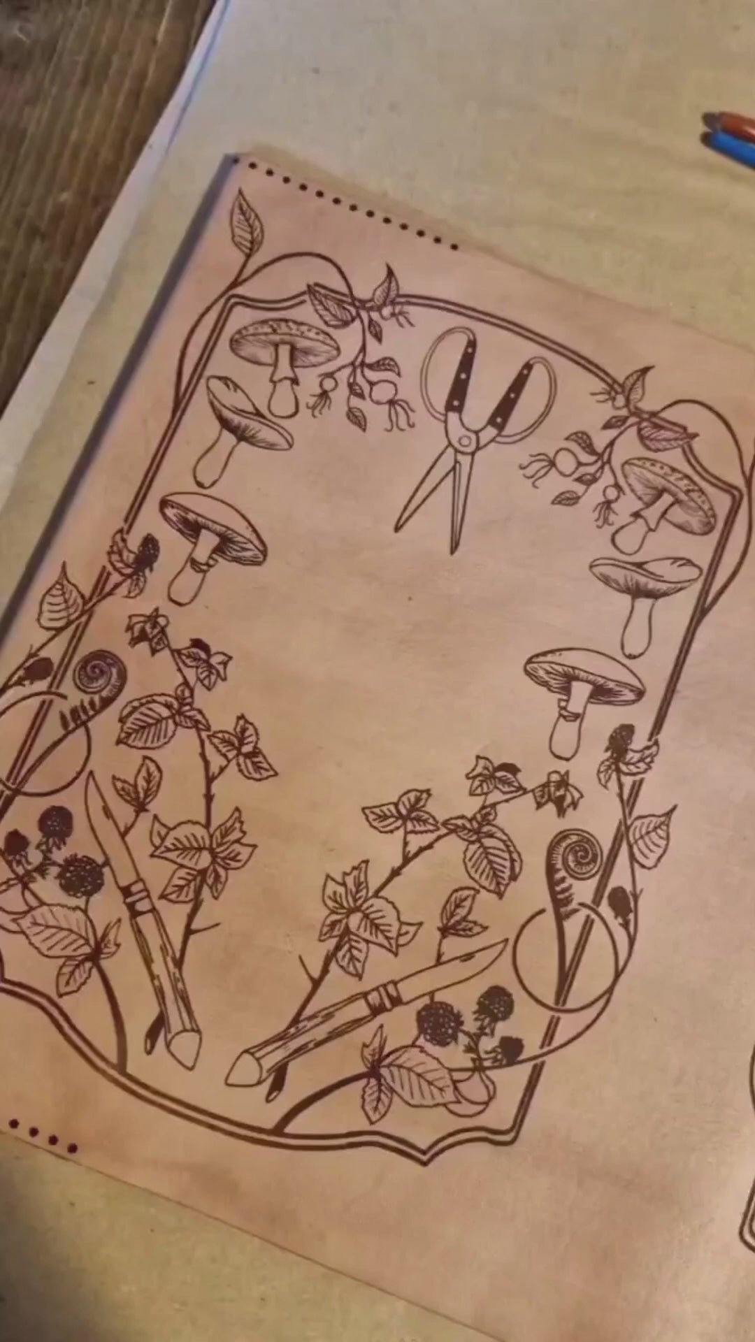 Video featuring the hand-painting process of the Forager Journal Cover Deluxe.