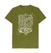 Moss Green Born of the North, Front Printed, Unisex T-Shirt. The Northern T Shirt By Hord. 