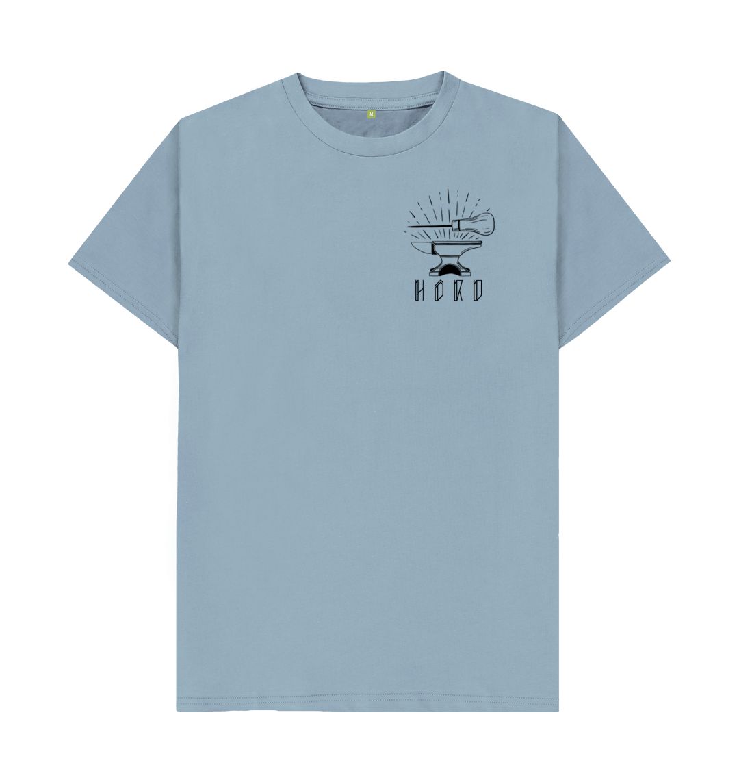 Stone Blue Anvil and Awl, Hord Unisex Stone Blue Tee-Shirt. Craftsman T Shirt By Hord.