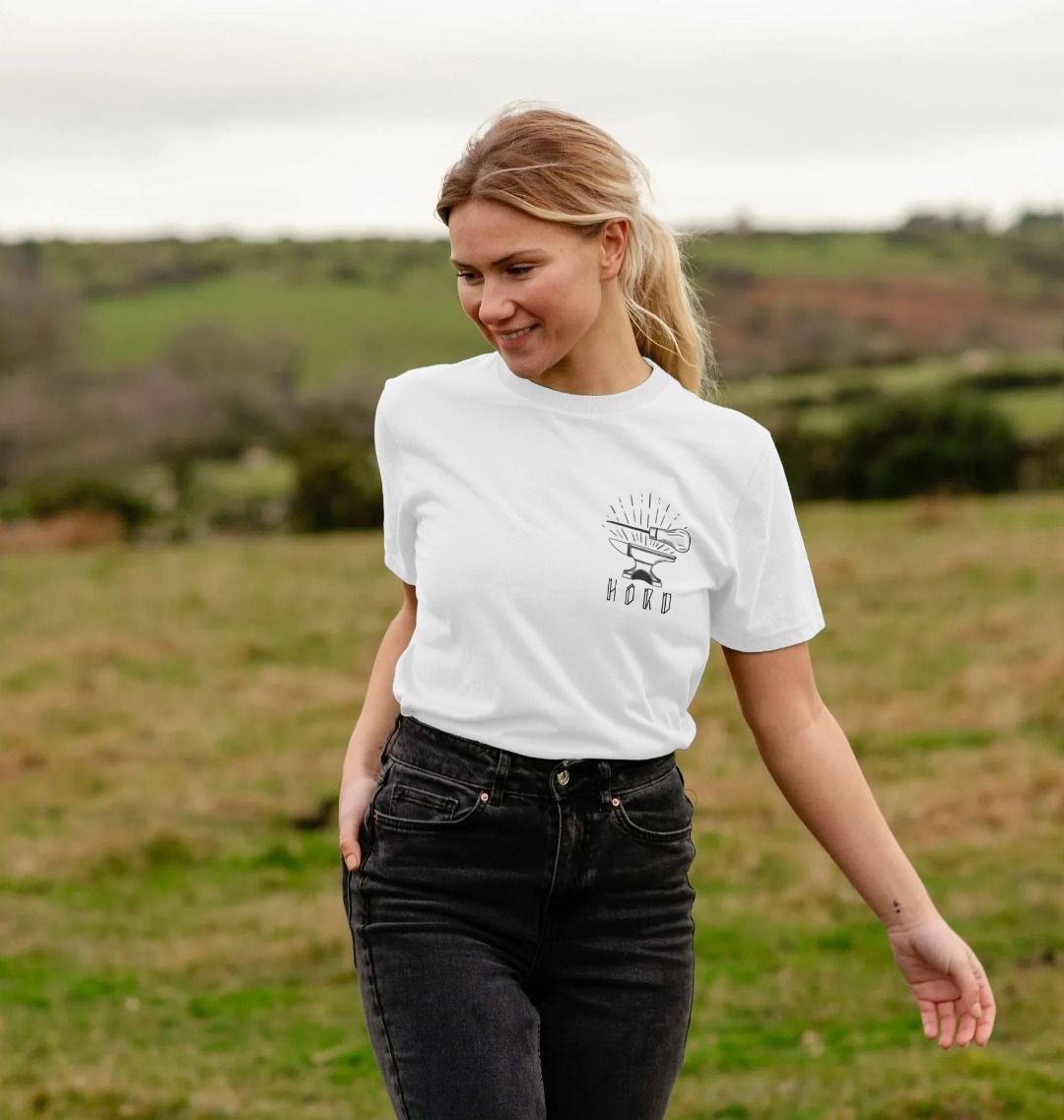 White Anvil and Awl, Hord Unisex White Tee-Shirt. Craftsman T Shirt By Hord.