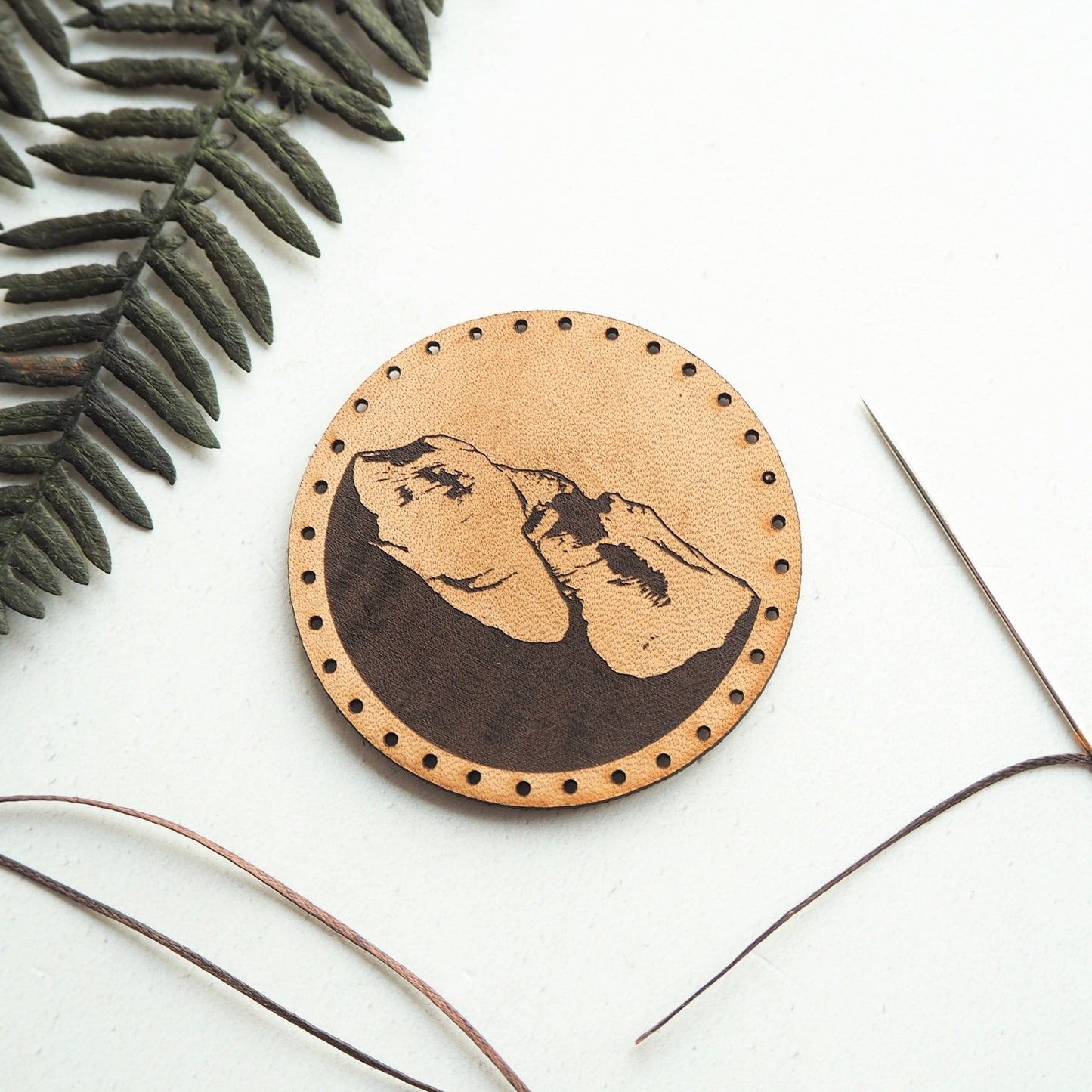 British Three Peaks Leather Patches; the hiker patch from Hord.