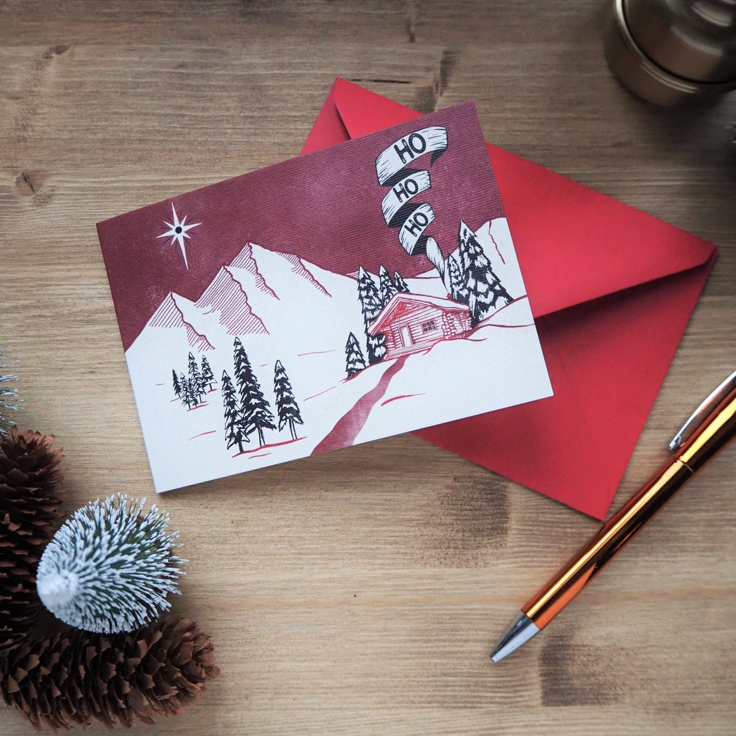 ho ho ho christmas greeting card by hord