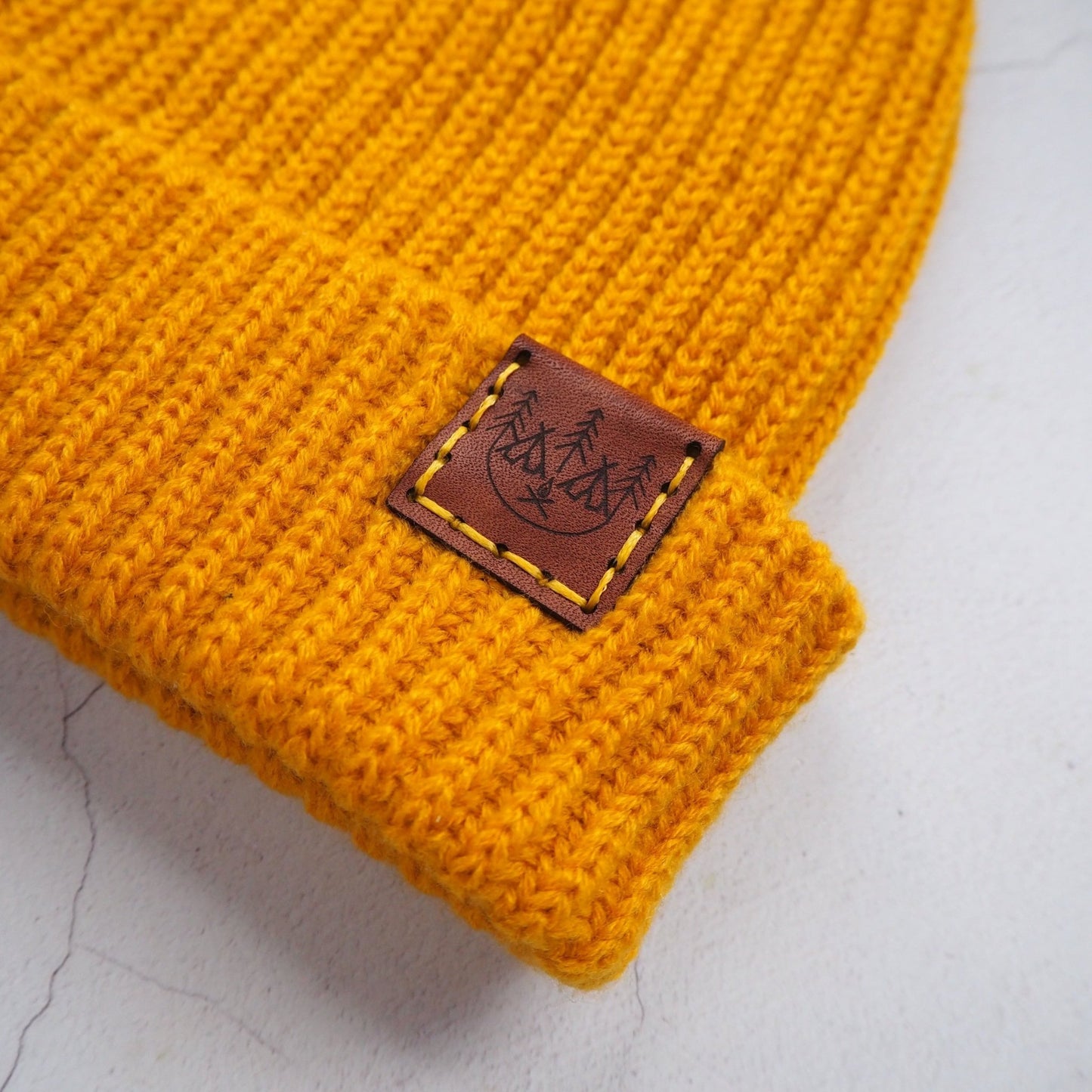 Mustard cable knit trawler hat, by Hord