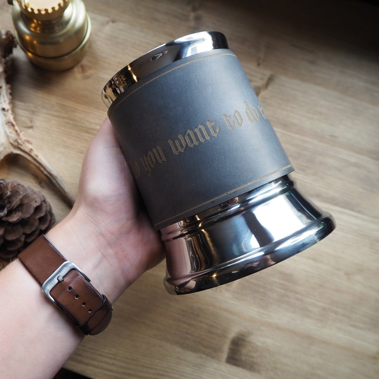 This custom tankard from Hôrd csn be personalised to include your favourite quote.