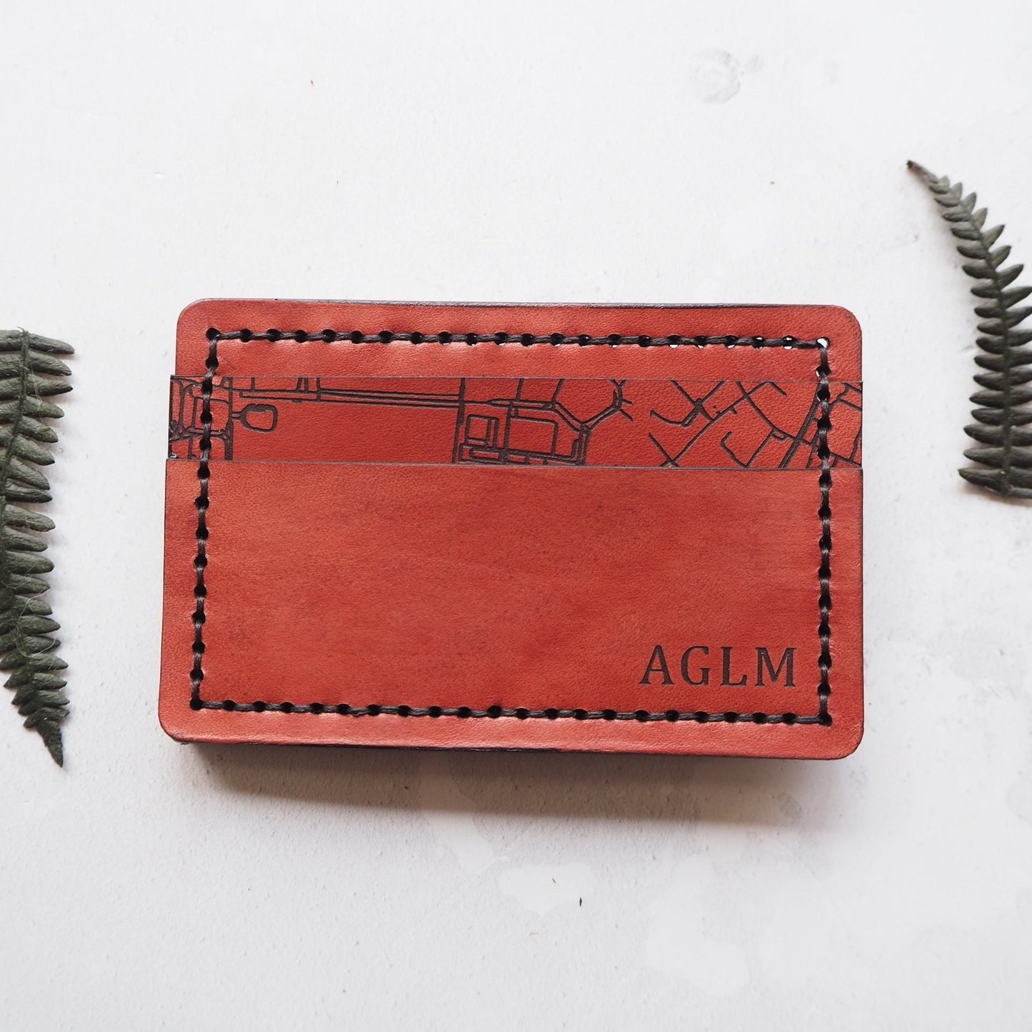 Custom Road Map Card Holder with Money Clip, a personalised card holder from Hord.