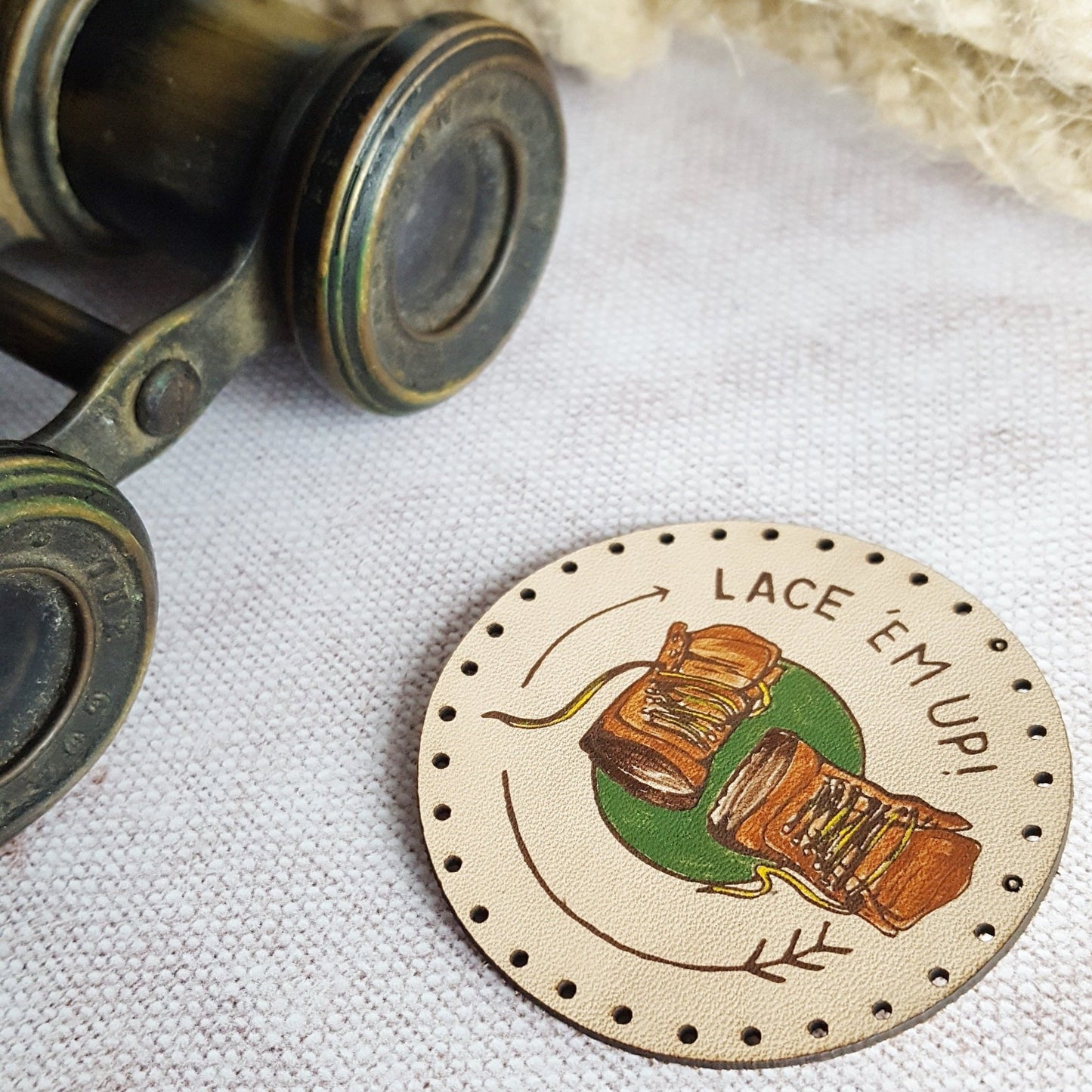 Lace up your hiking boots and sew this patch onto your walking jacket, hat or bag. A great hiking gift for those who like to stride across moors, mountains and forestry. A outdoors patch from Hord.