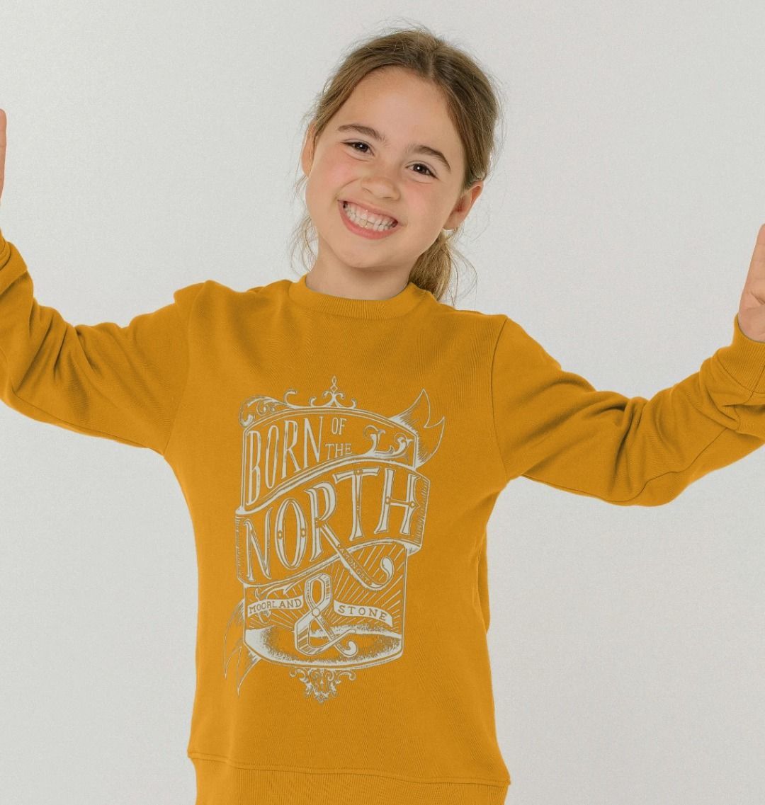 Kids Born of the North Sweater in Mustard, a children's sweater from Hord.