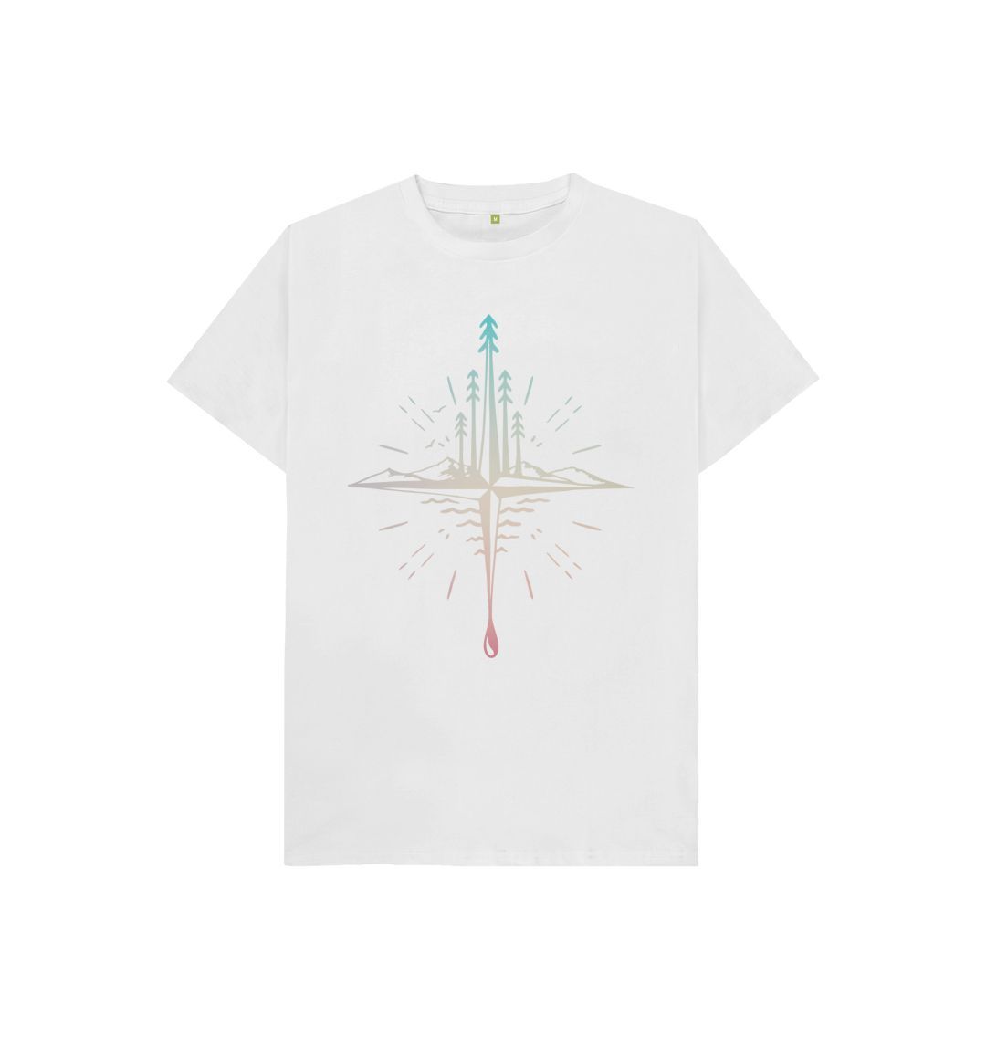 White Kids Compass T-Shirt, an organic kids clothes selection from Hord.