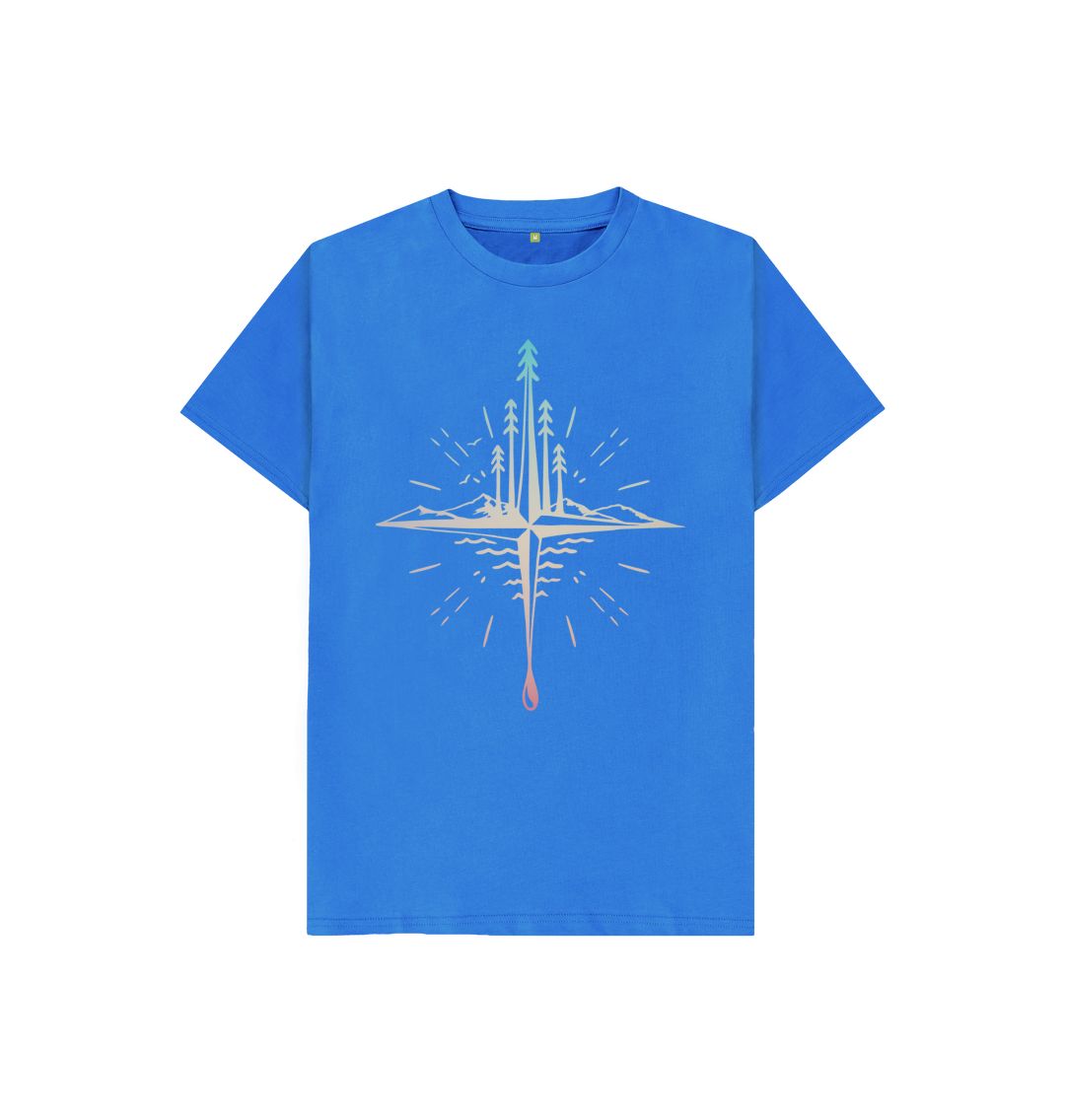 Bright Blue Kids Compass T-Shirt, an organic kids clothes selection from Hord.