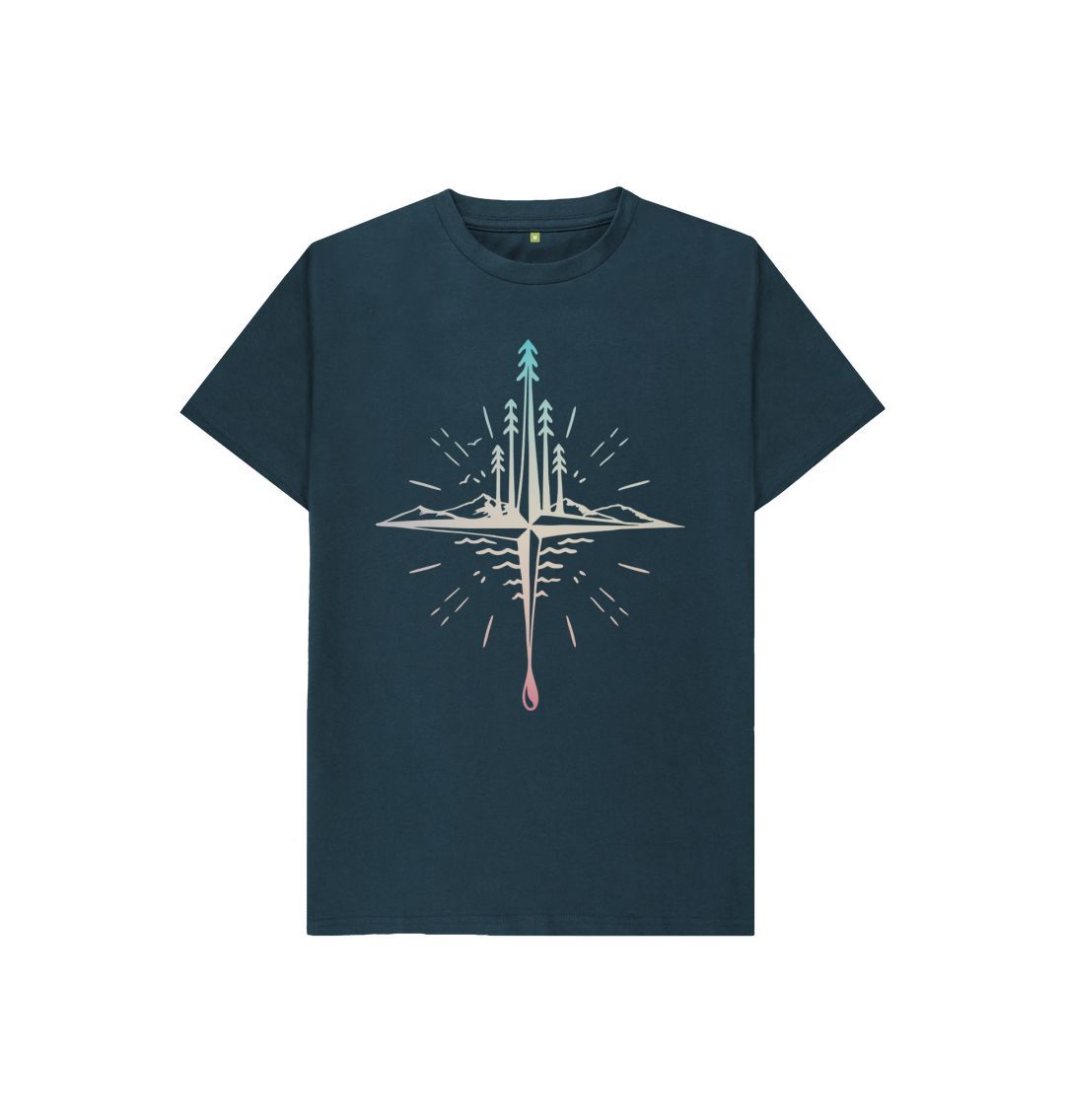 Denim Blue Kids Compass T-Shirt, an organic kids clothes selection from Hord.