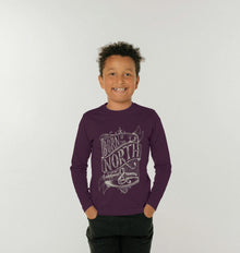  Kids Born of the North Long Sleeve, a boys long sleeve shirt in Purple from Hord.