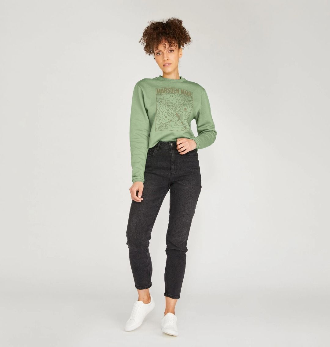 Marsden Made Womens Boxy Jumper in Sage.