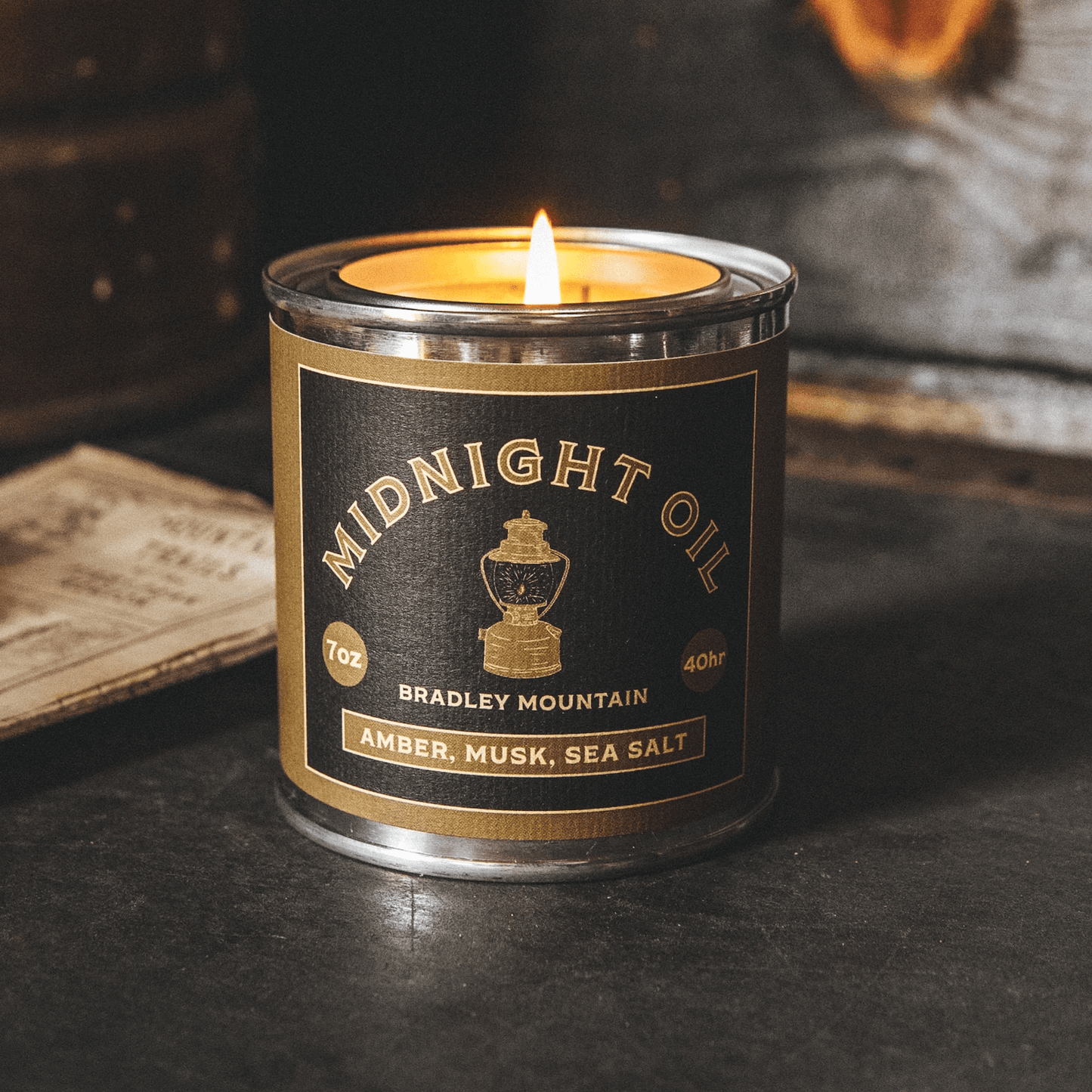 Midnight Oil Candle, Amber, Musk and Sea Salt