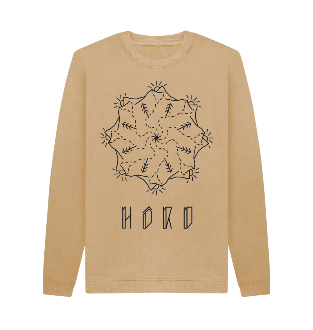 Mountain Mandala Sweater, Unisex in Sand.