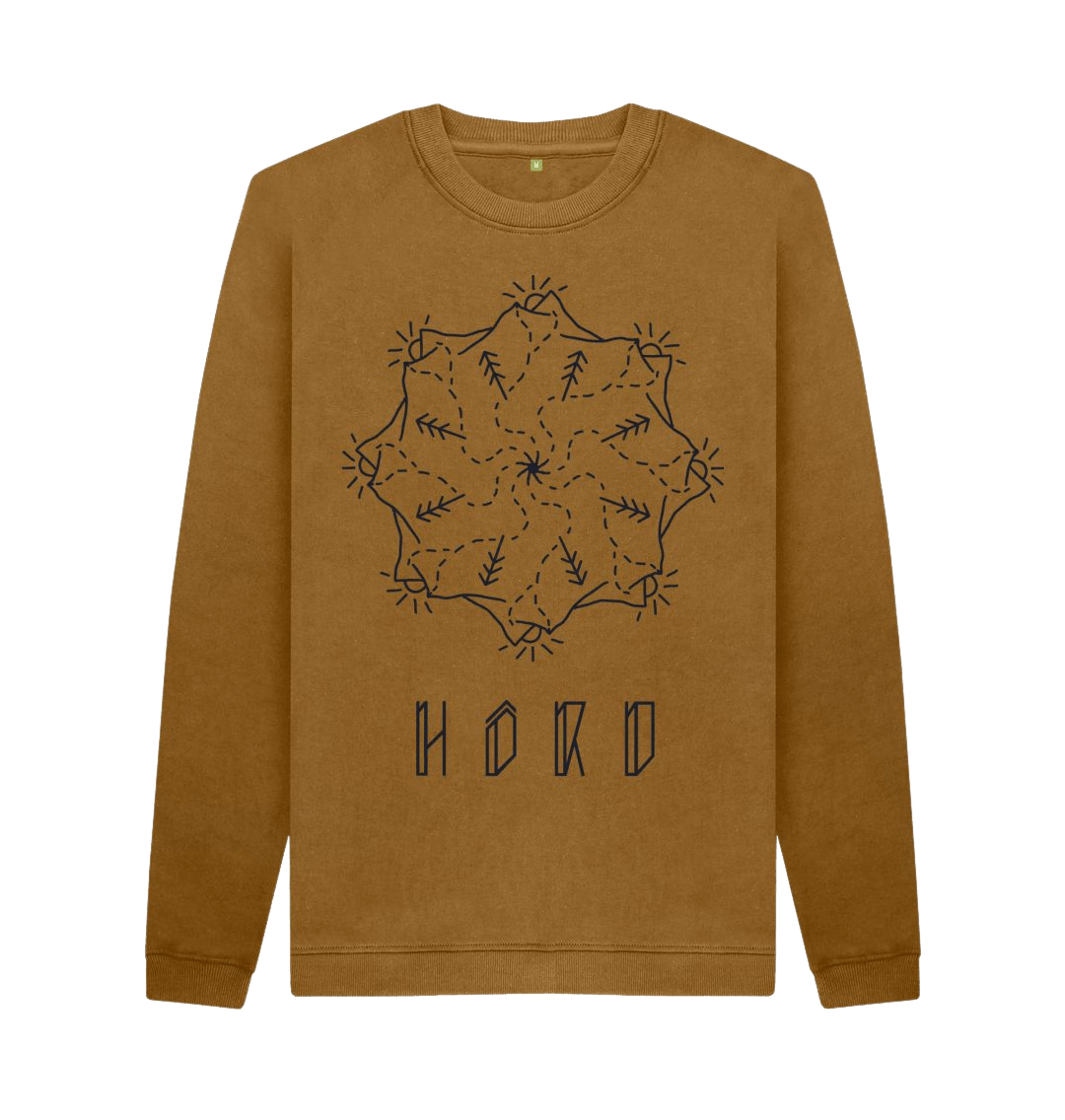 Mountain Mandala Sweater, Unisex in brown.