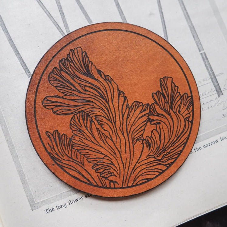 Mushroom Gill Leather Coasters - REPOSE : Studies in Nature