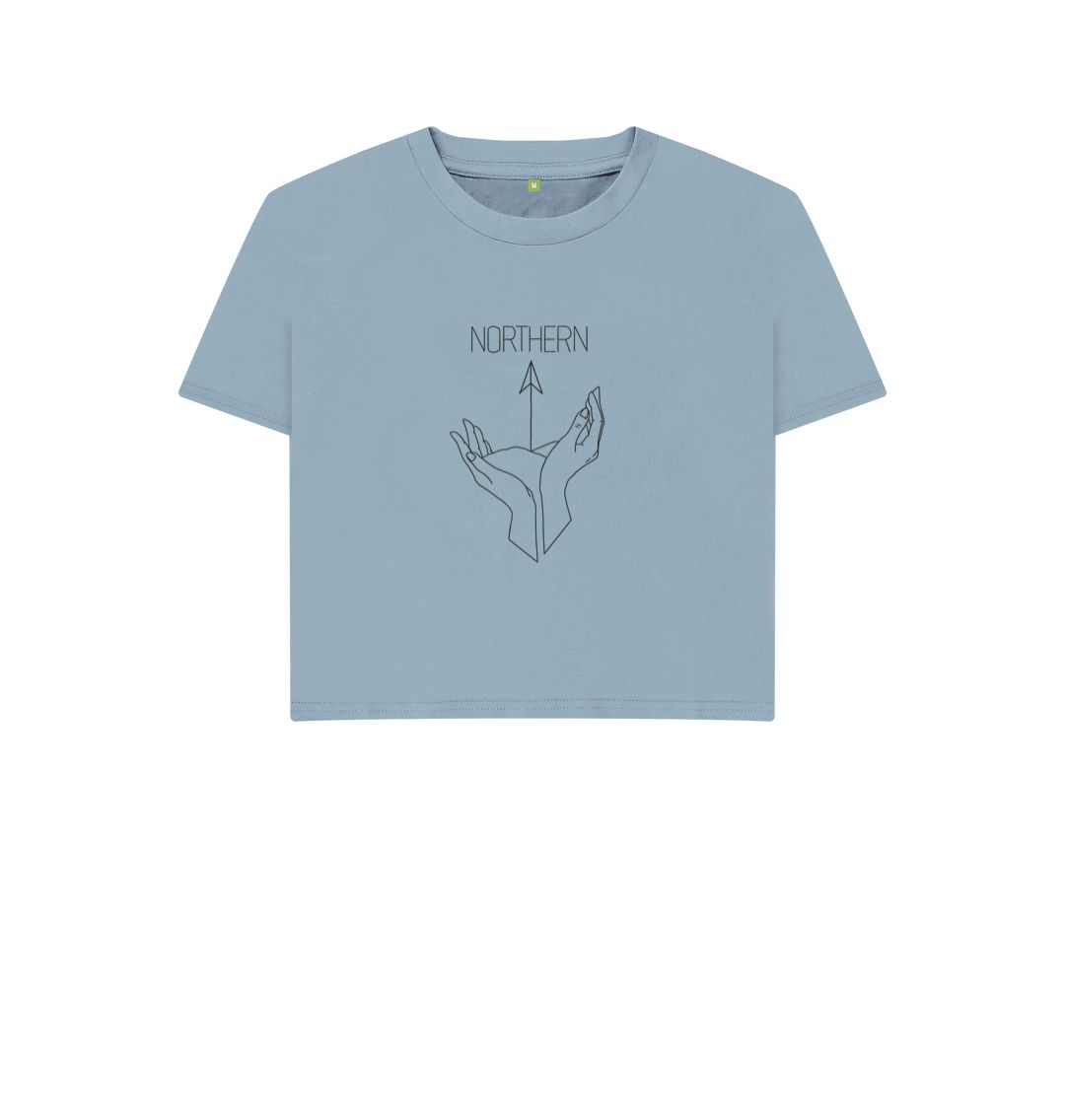 Northern Boxy Womens Boxy T Shirt in stone blue