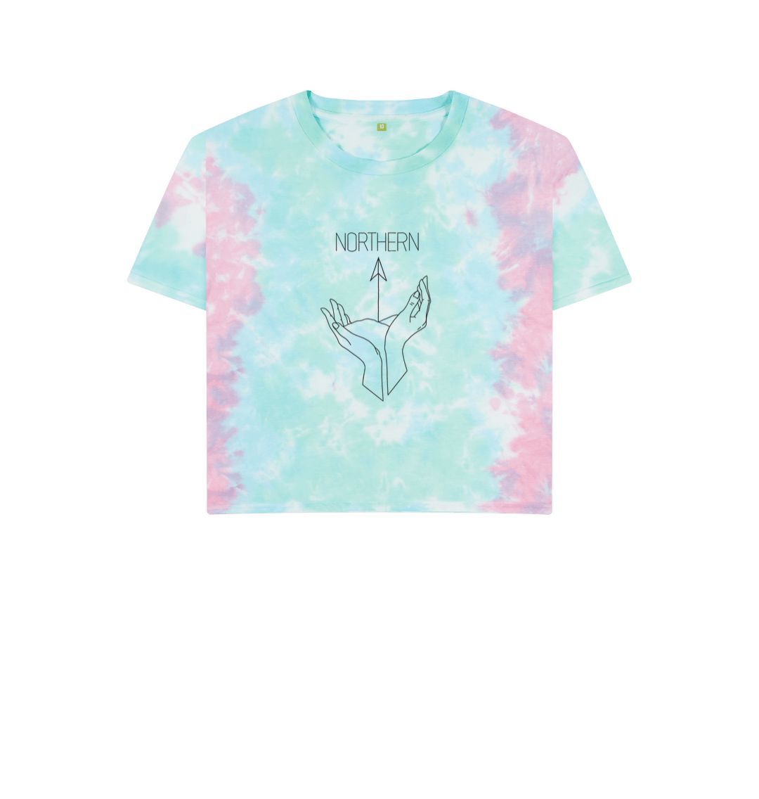 Northern Boxy Womens Boxy T Shirt in pastel tie dye