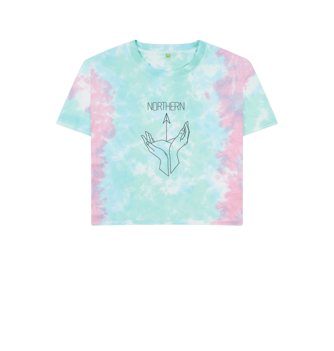 Northern Boxy Womens Boxy T Shirt in pastel tie dye