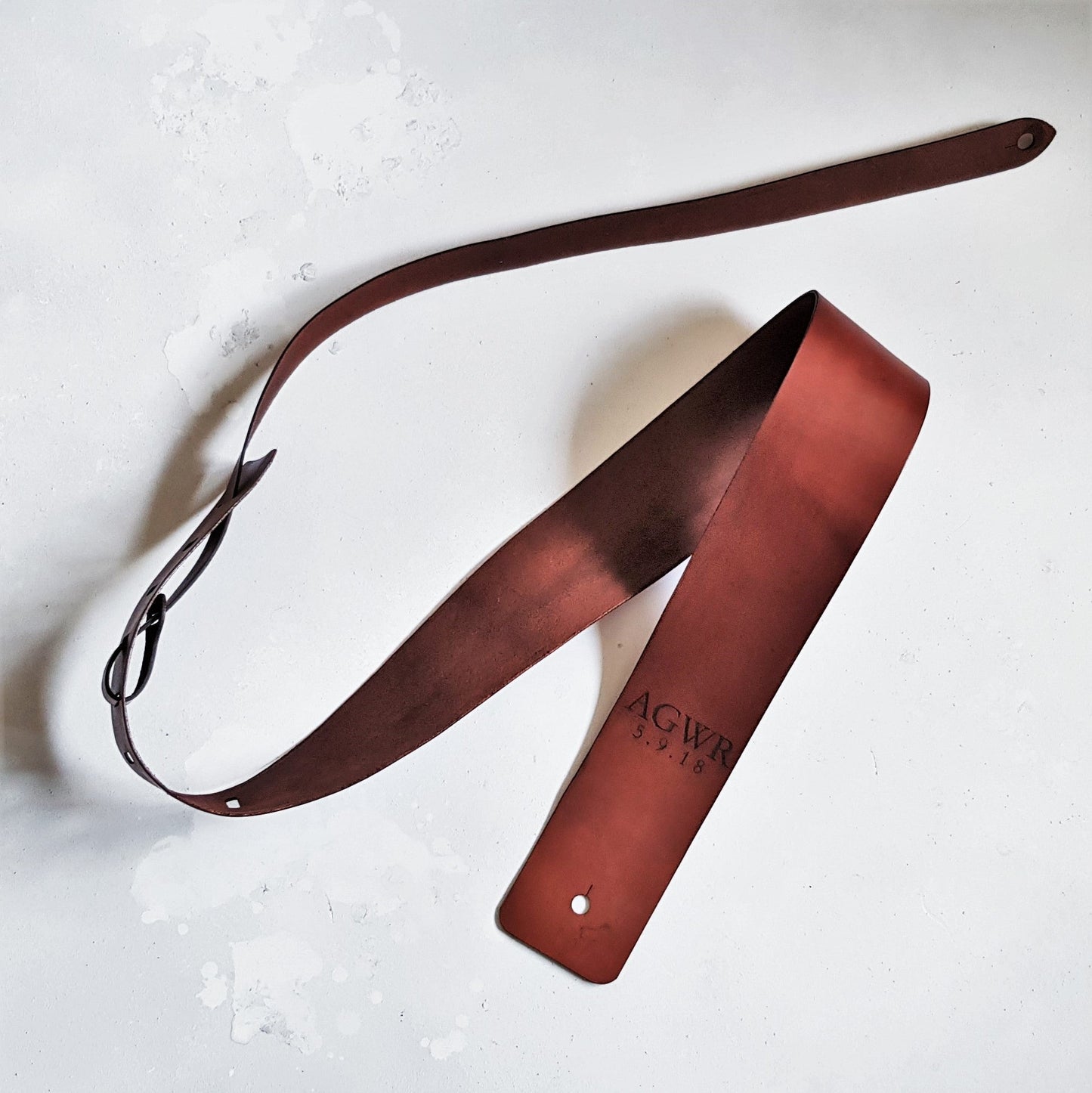 The Personalised Leather Guitar Strap by HÔRD.