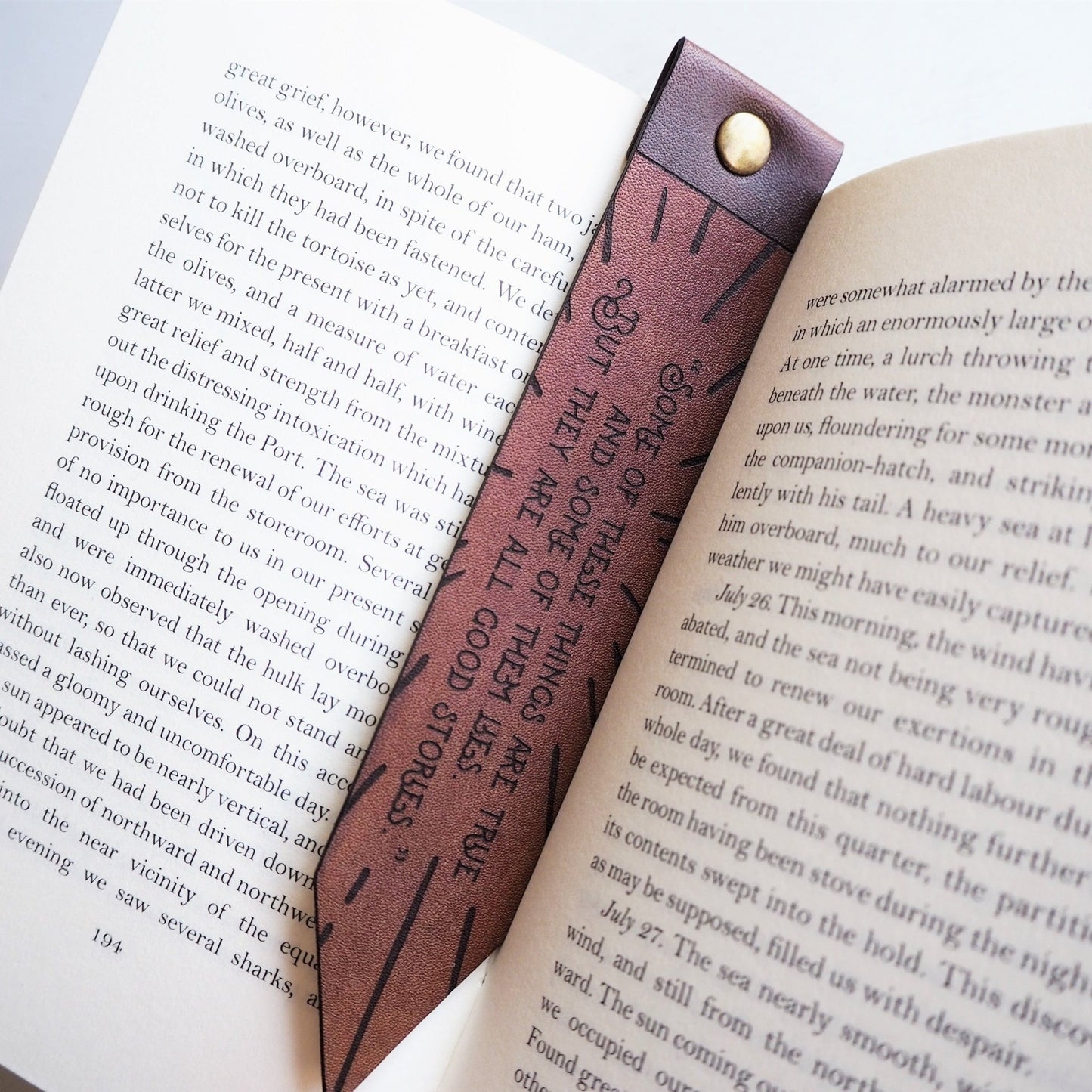 The Quote Bookmark on a book.