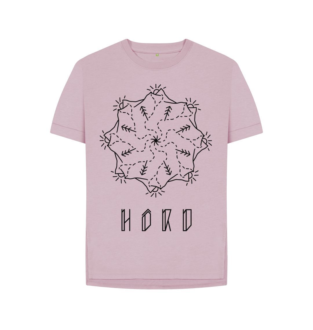 Relaxed fit Mountain Mandala womens T-shirt, a muave mandala tee from Hord.