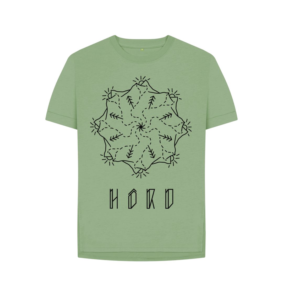 Relaxed fit Mountain Mandala womens T-shirt, a sage mandala tee from Hord.