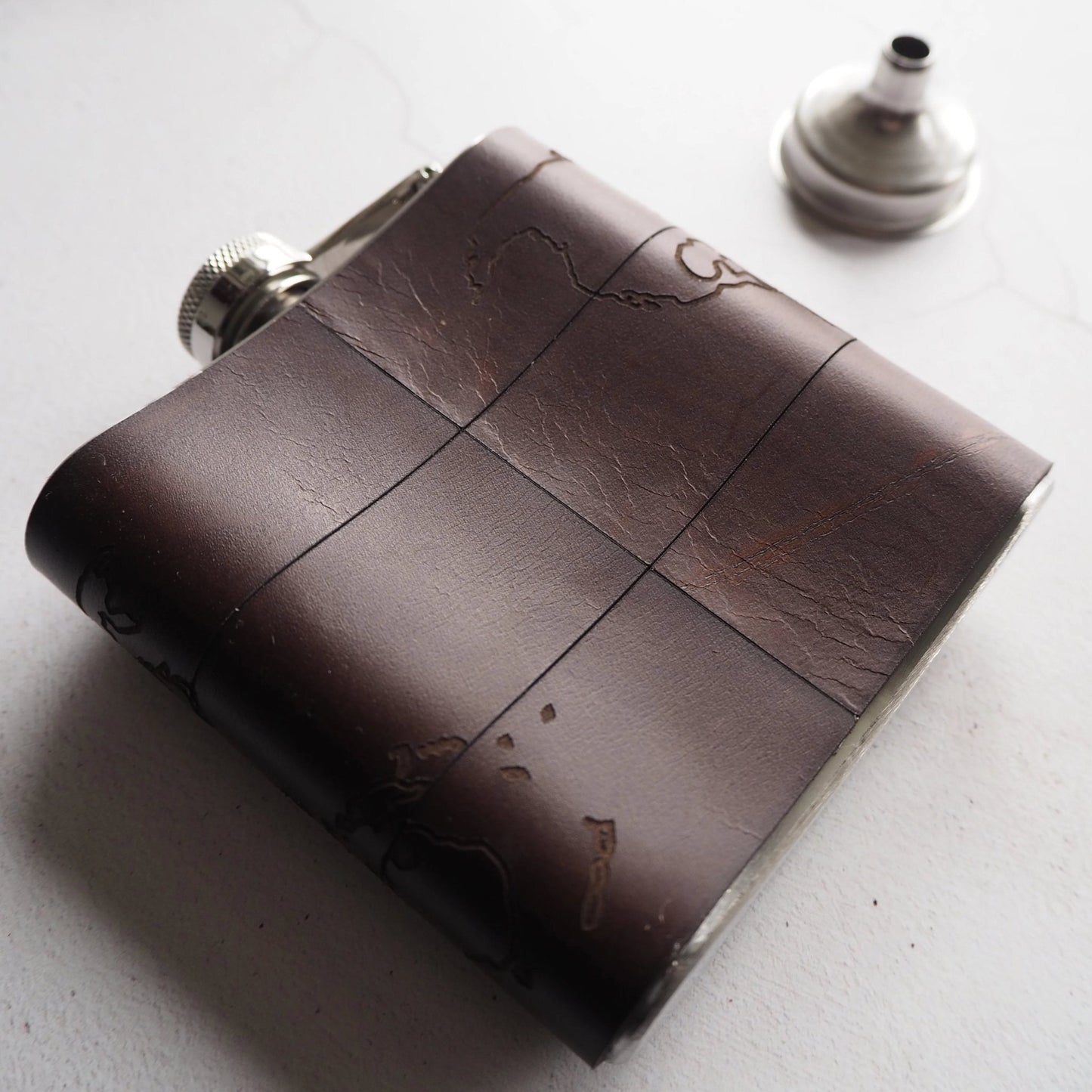 Posterior view of the Map Hip Flask.